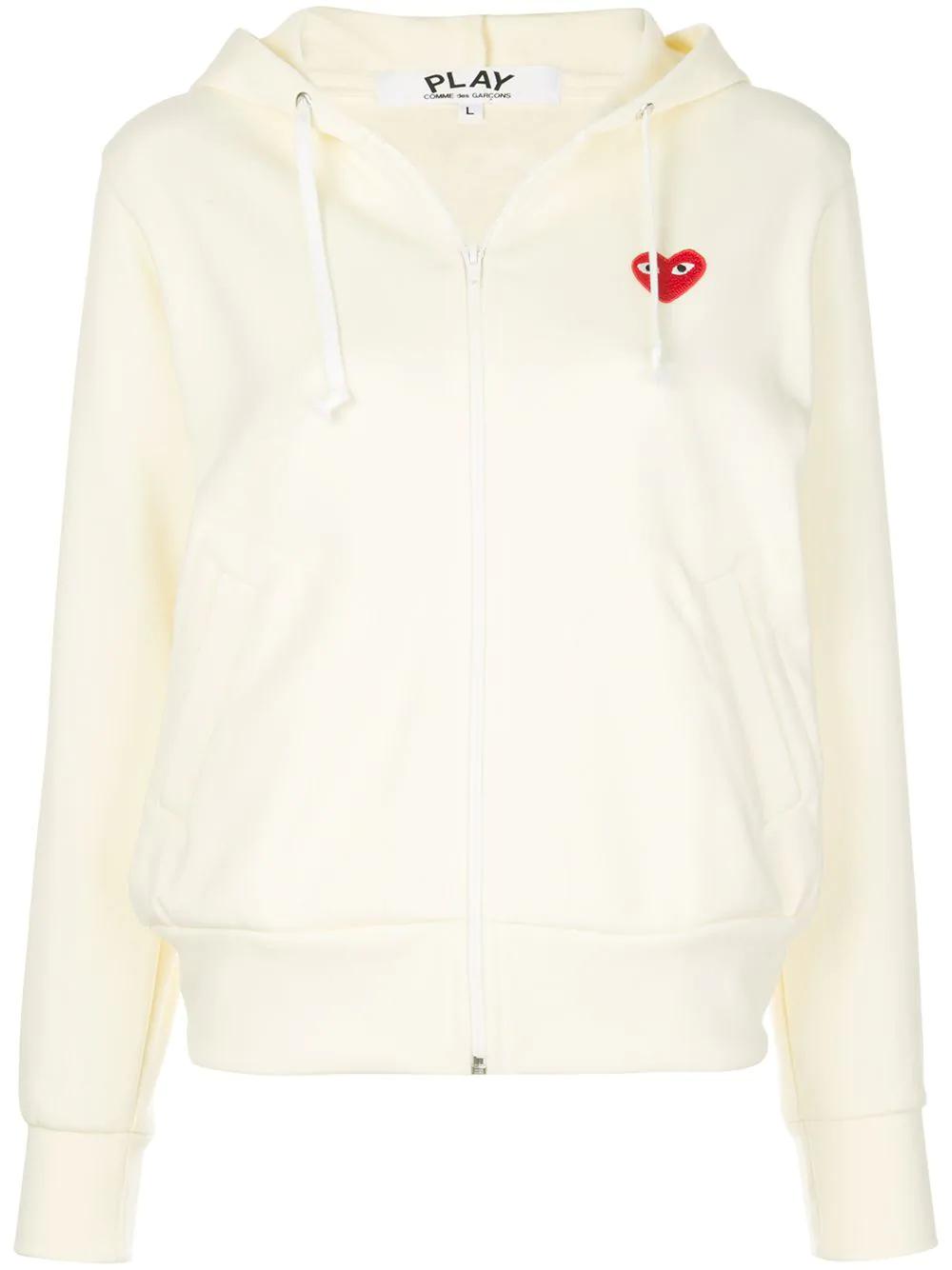 heart-patch zip-up hoodie by COMME DES GARCONS