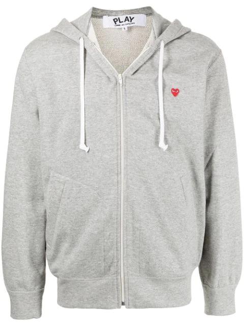 heart patch zip-up hoodie by COMME DES GARCONS