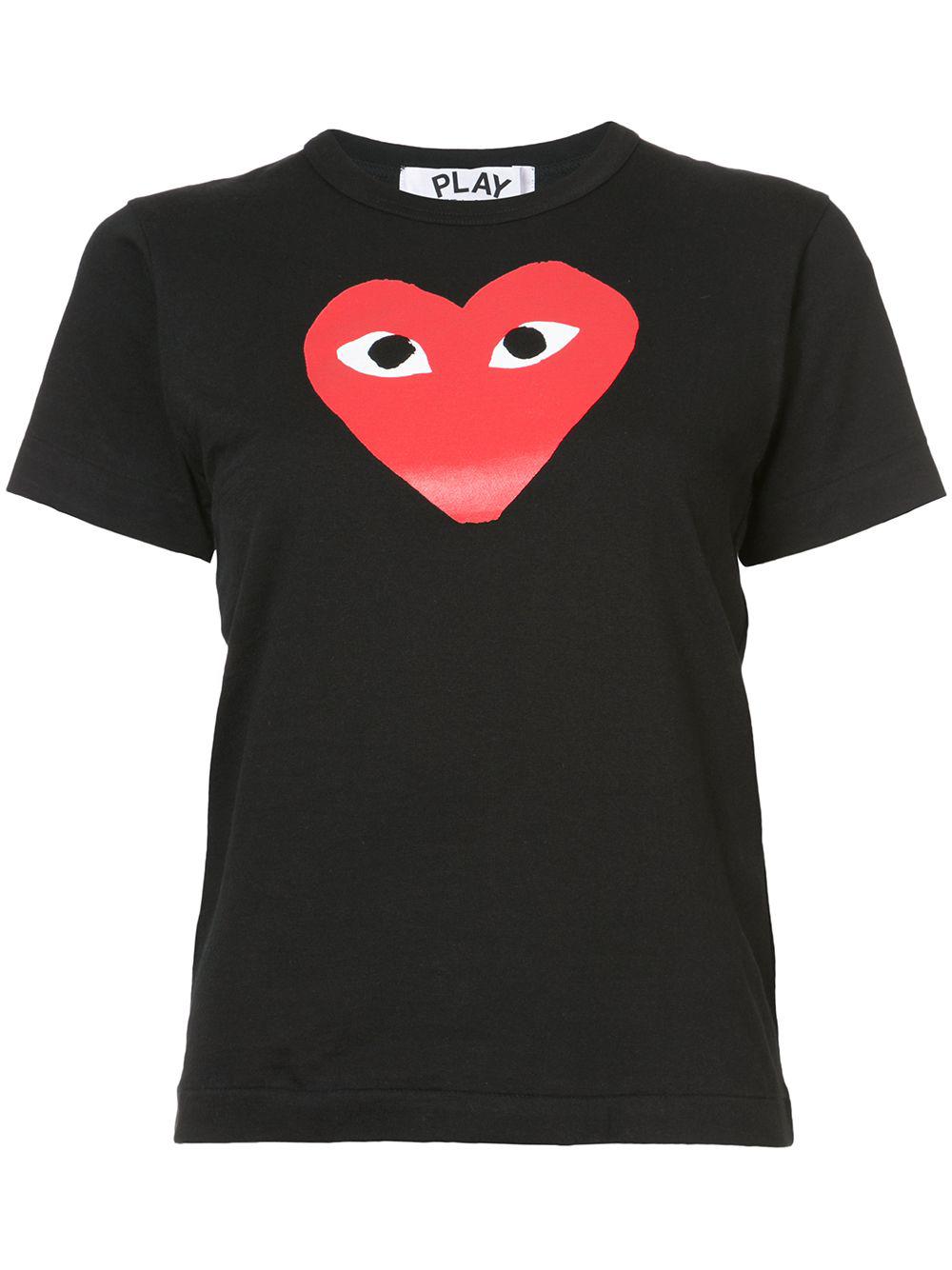 heart-print cotton T-shirt by COMME DES GARCONS
