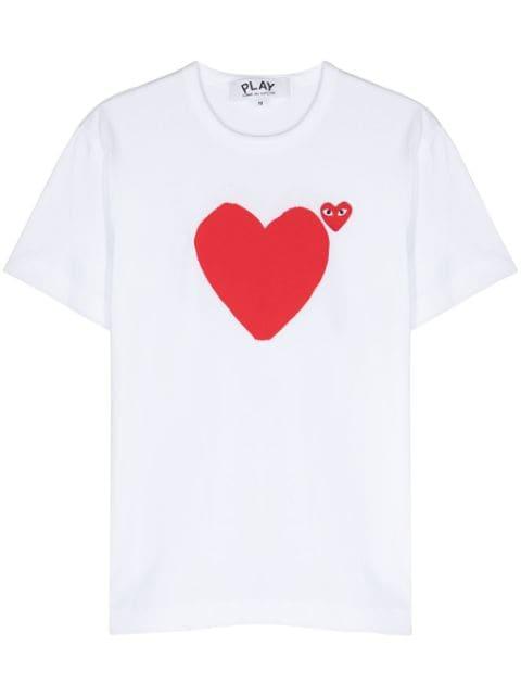 heart-print cotton T-shirt by COMME DES GARCONS