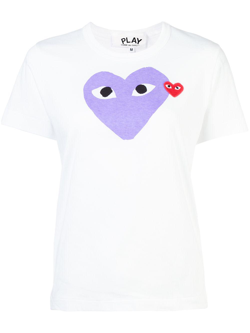 heart-print cotton T-shirt by COMME DES GARCONS