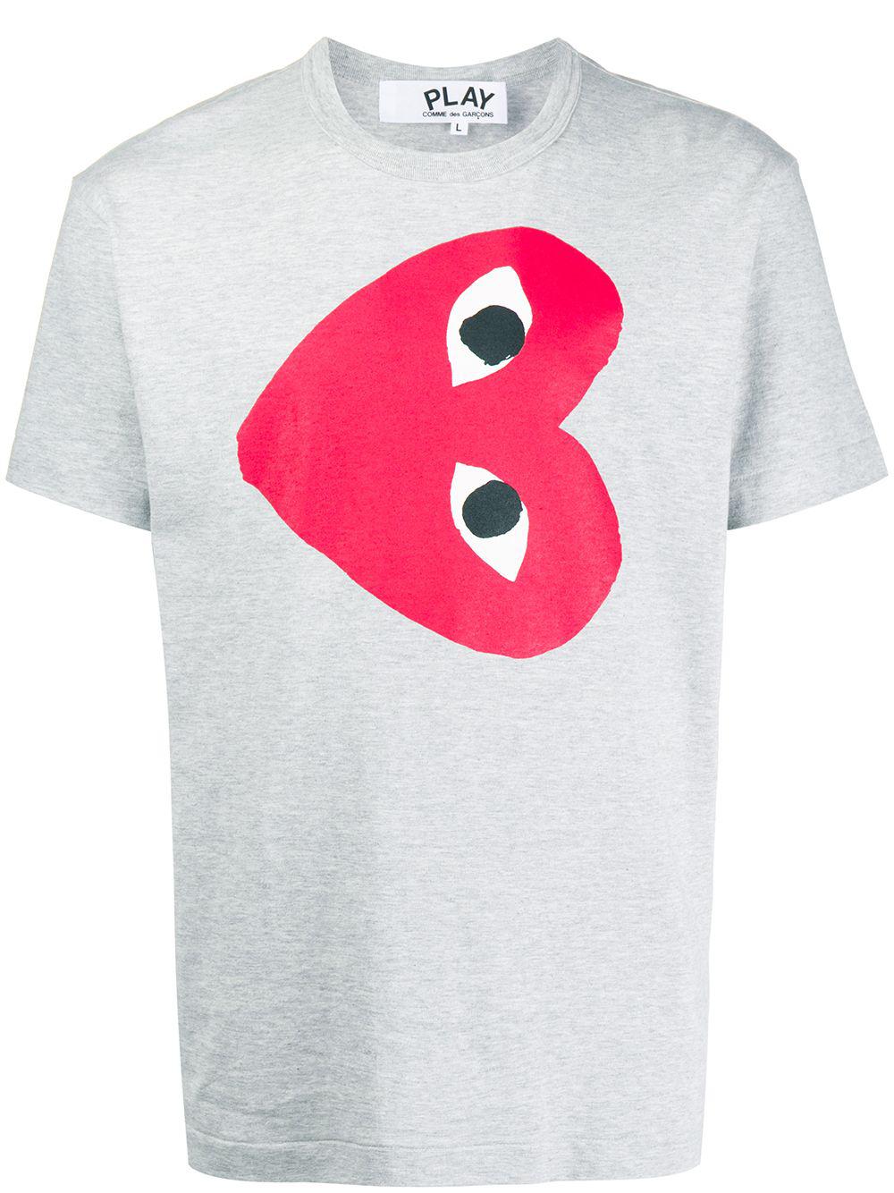 heart print crew neck T-shirt by COMME DES GARCONS