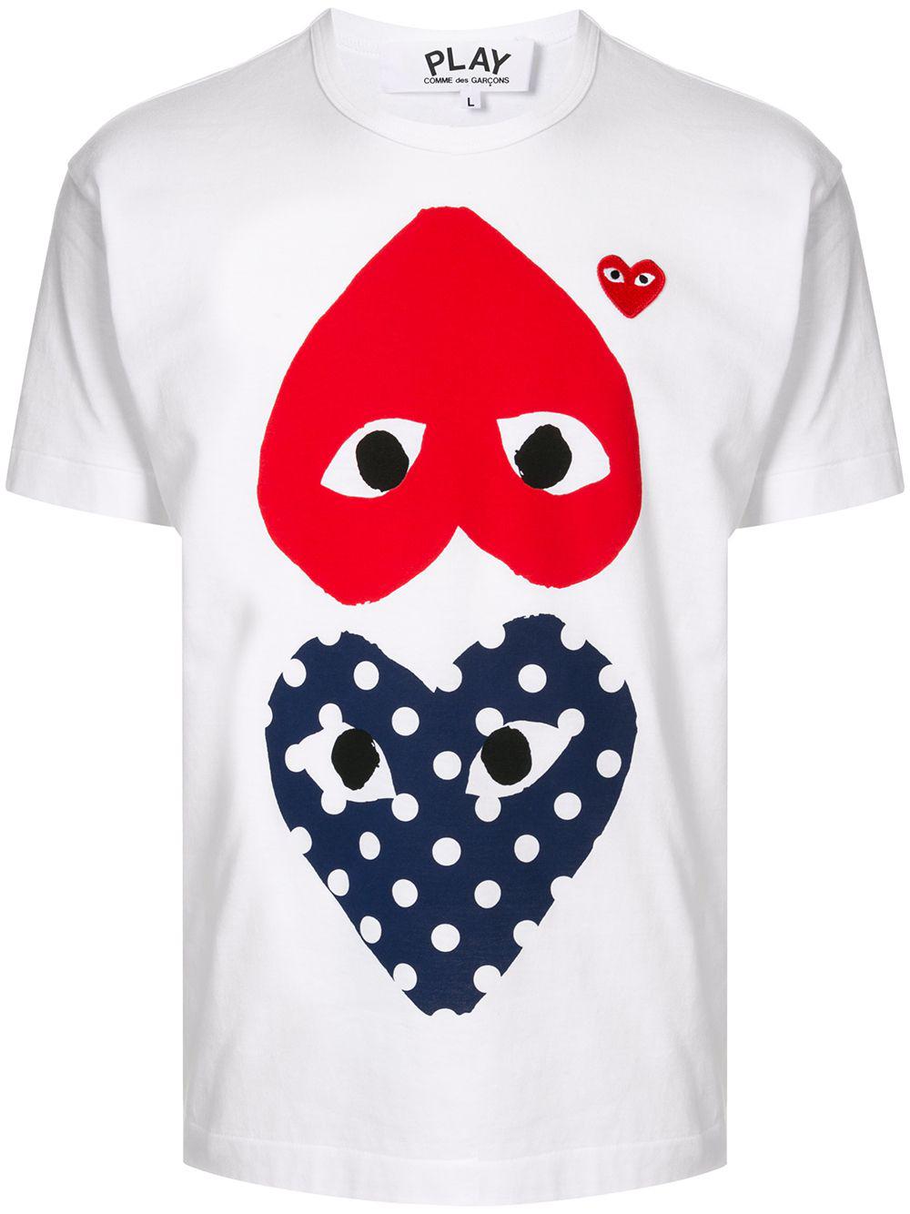 heart print crew neck T-shirt by COMME DES GARCONS