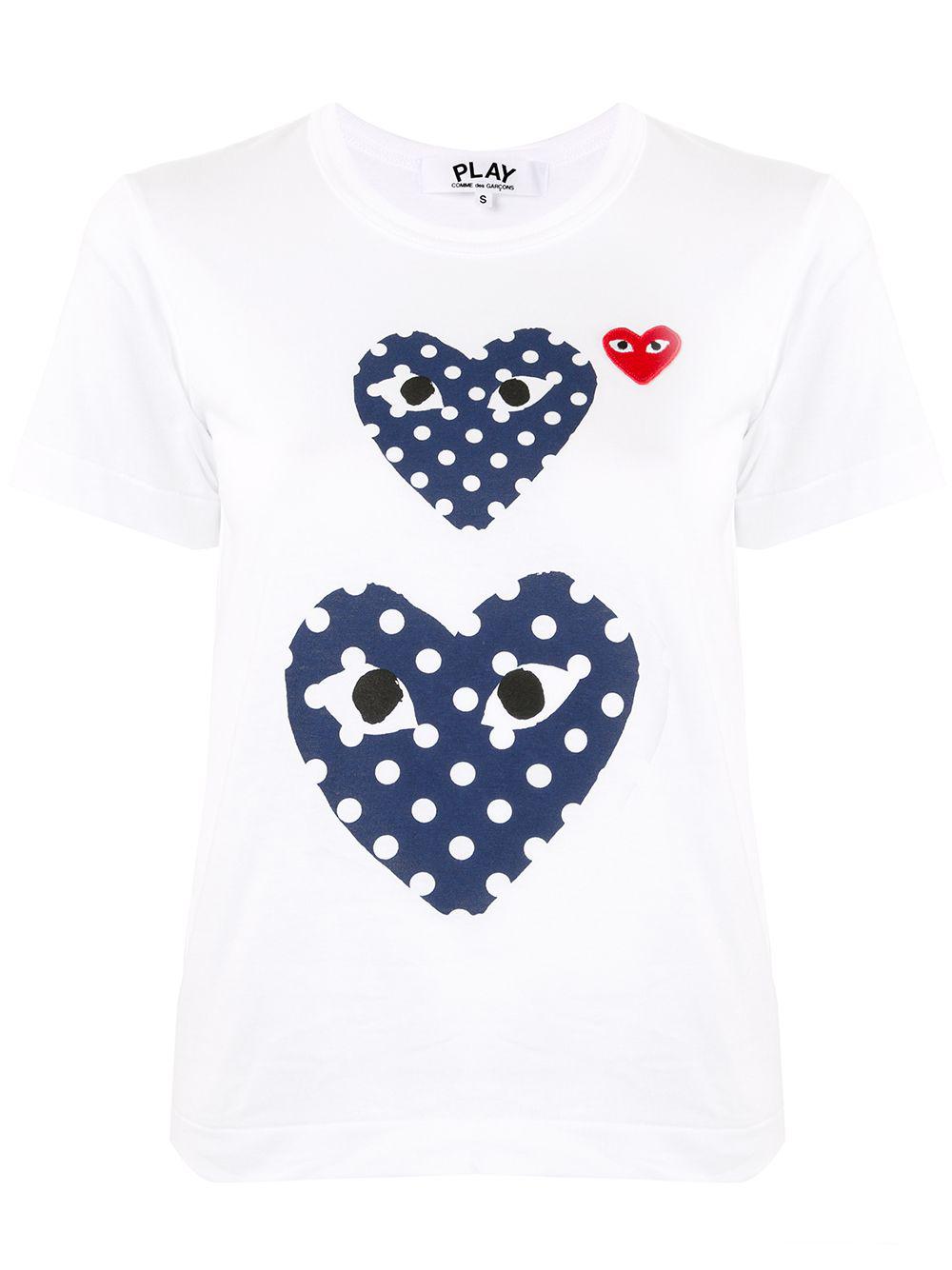 heart-print crew neck T-shirt by COMME DES GARCONS