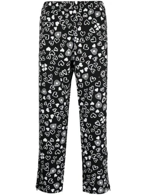 heart-print cropped trousers by COMME DES GARCONS