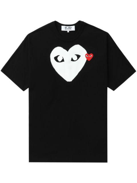 heart-print logo-patch T-shirt by COMME DES GARCONS