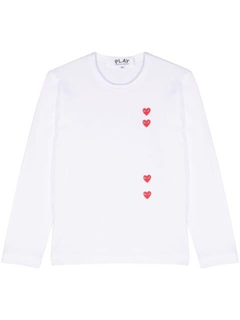 heart-print long-sleeve T-shirt by COMME DES GARCONS
