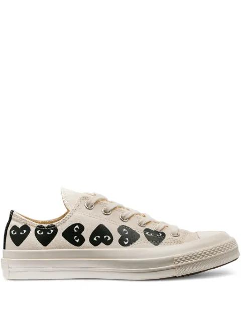 heart-print low-top sneakers by COMME DES GARCONS