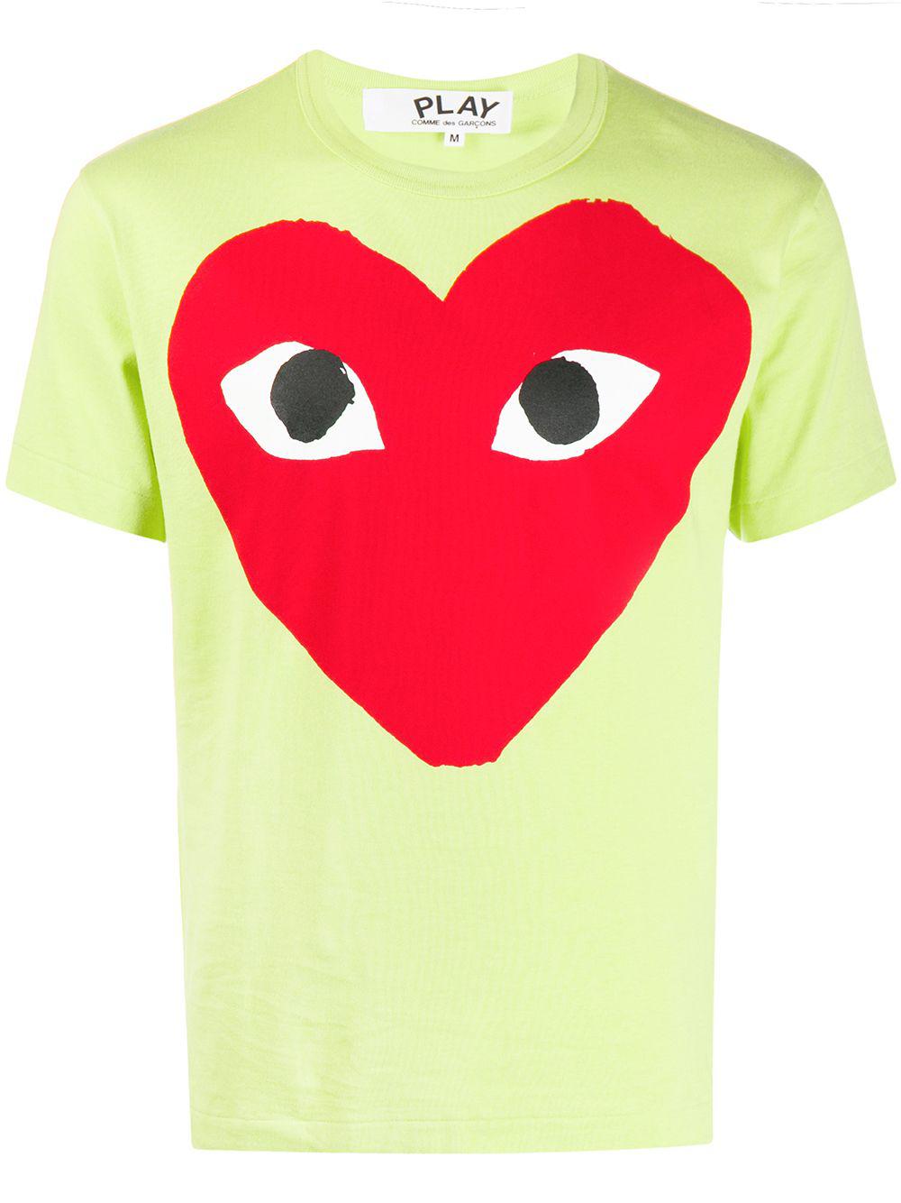 heart print round neck T-shirt by COMME DES GARCONS