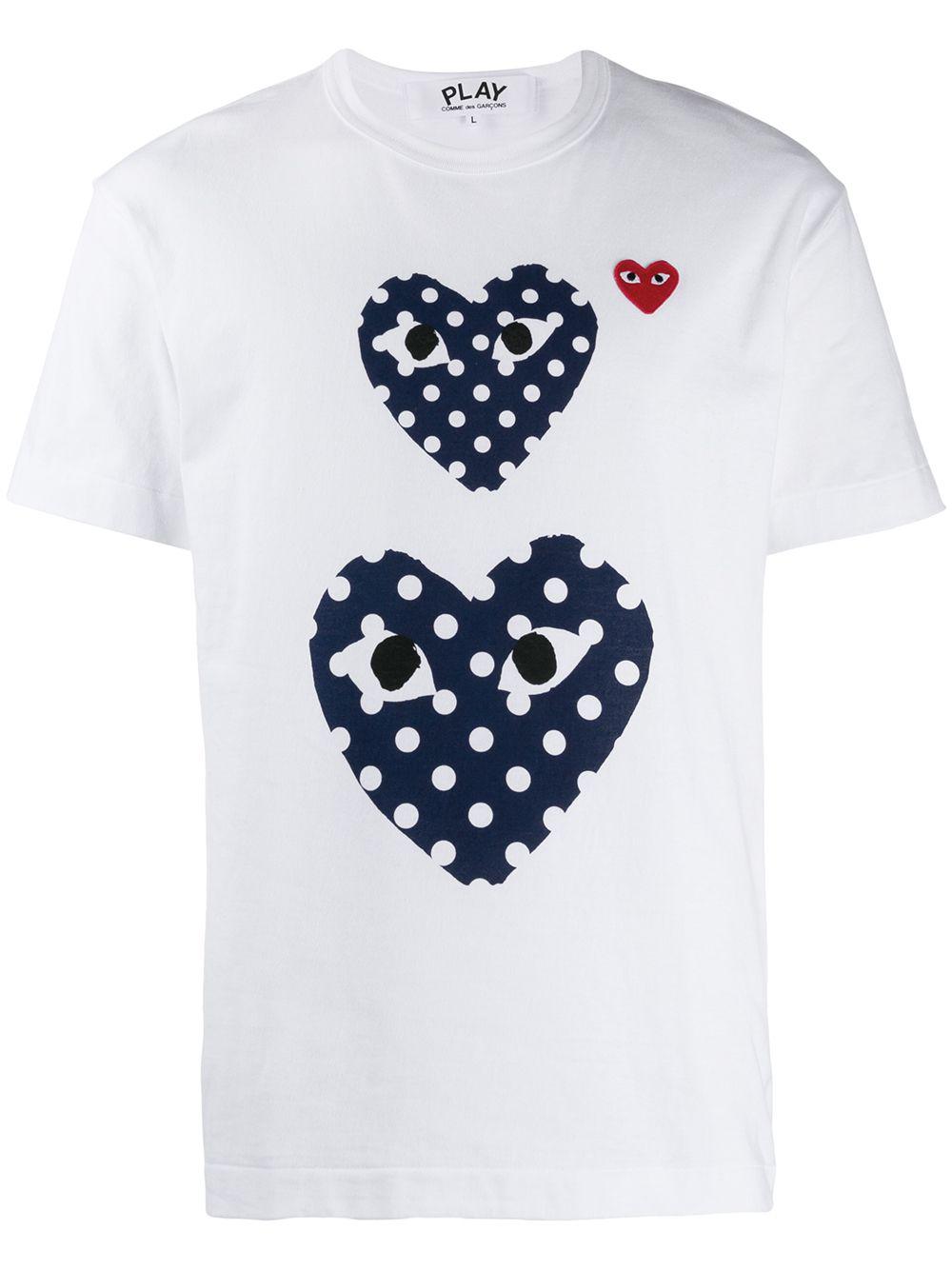 heart print t-shirt by COMME DES GARCONS
