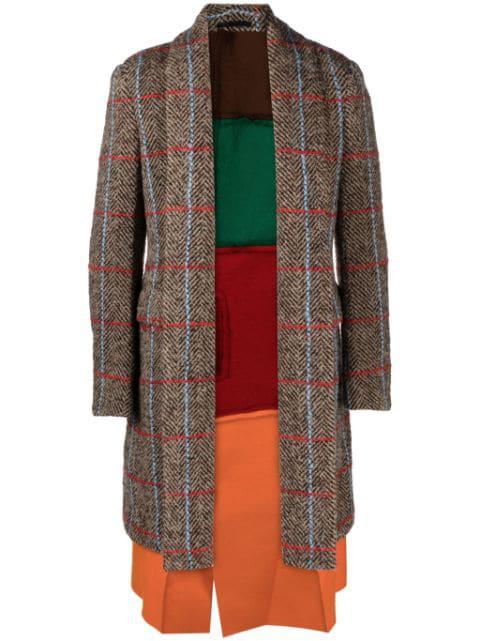 herringbone tweed reversible overcoat by COMME DES GARCONS