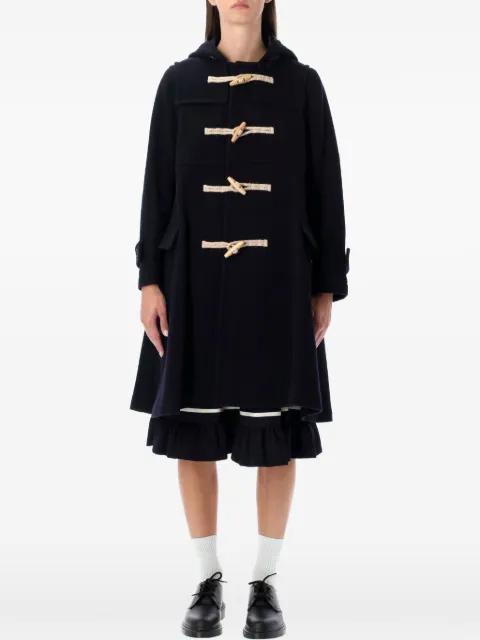 hoodied toggle-fastening coat by COMME DES GARCONS