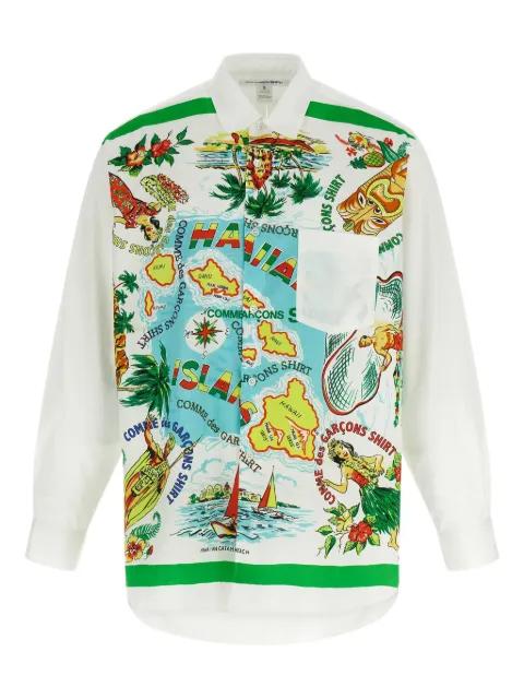 island-print poplin shirt by COMME DES GARCONS