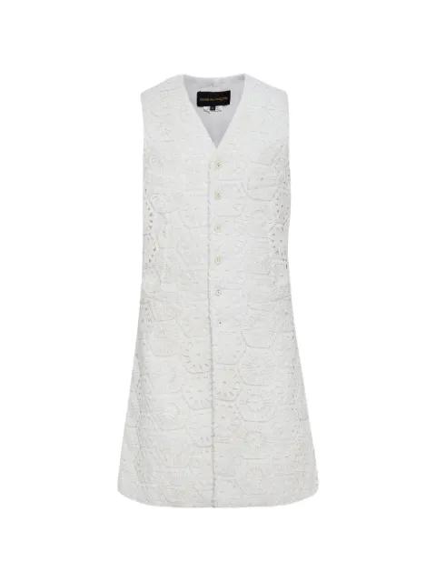 lace-detail sleeveless cotton coat by COMME DES GARCONS