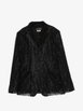 lace-overlay notched-lapels blazer by COMME DES GARCONS lace-overlay notched-lapels blazer by COMME DES GARCONS