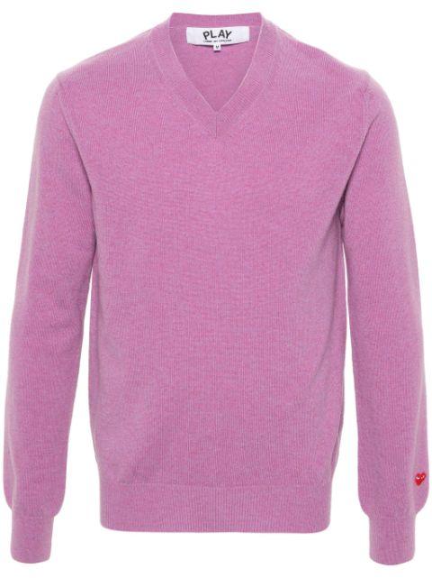 logo-appliqué wool jumper by COMME DES GARCONS