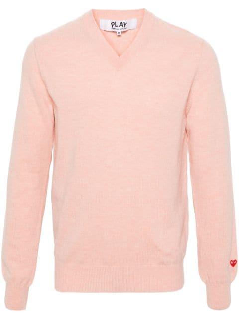 logo-appliqué wool jumper by COMME DES GARCONS