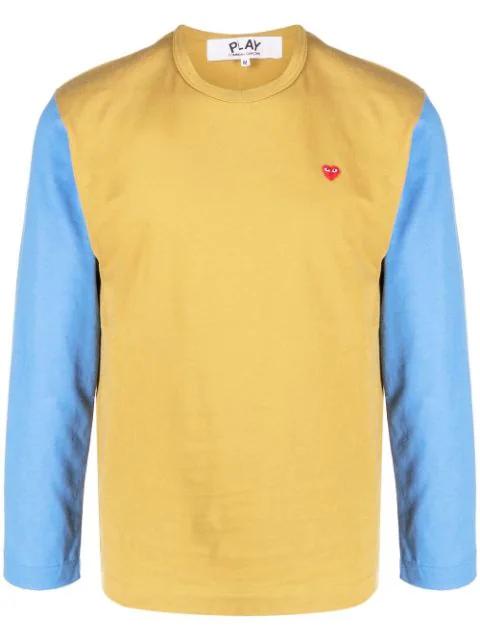logo-embroidered colour-block T-shirt by COMME DES GARCONS