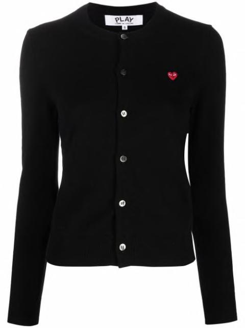 logo-patch fine-knit cardigan by COMME DES GARCONS