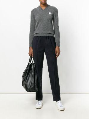 logo-patch knitted jumper by COMME DES GARCONS
