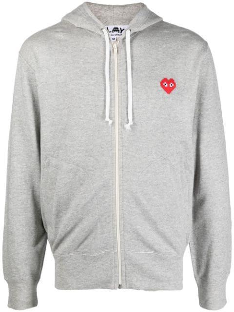 logo-patch zip-up hoodie by COMME DES GARCONS