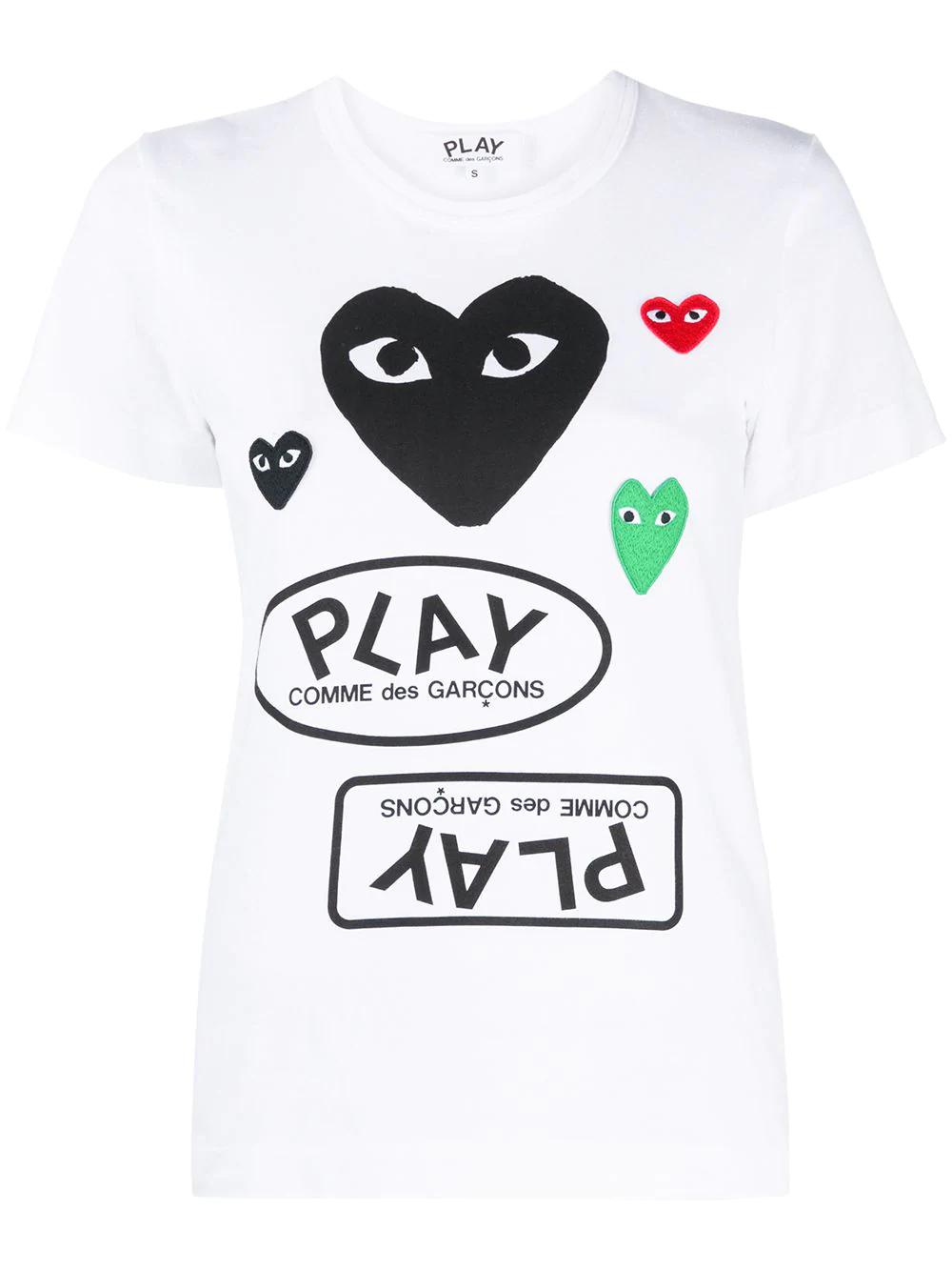 logo-print heart-motif T-shirt by COMME DES GARCONS