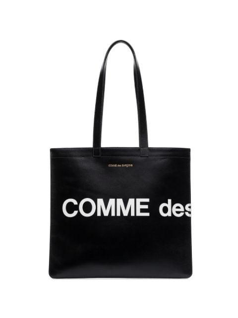 logo-print leather shoulder bag by COMME DES GARCONS