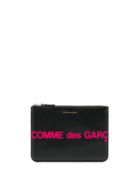 logo-print leather wallet by COMME DES GARCONS