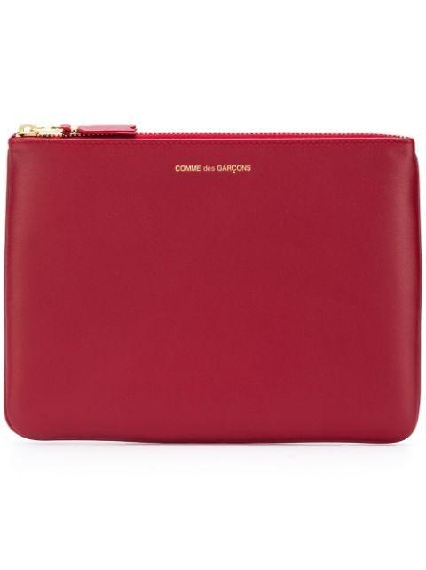 logo-print leather wallet by COMME DES GARCONS