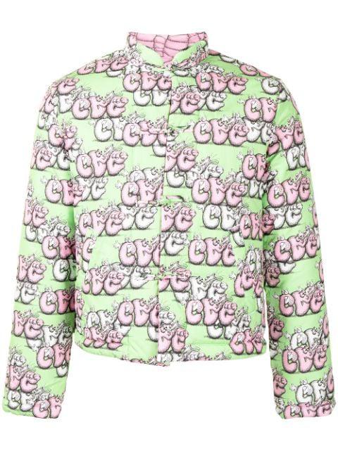 logo-print padded jacket by COMME DES GARCONS