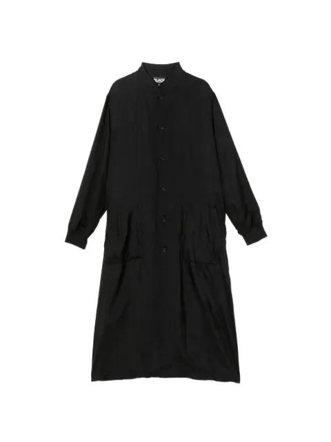 logo-print see-through coat by COMME DES GARCONS