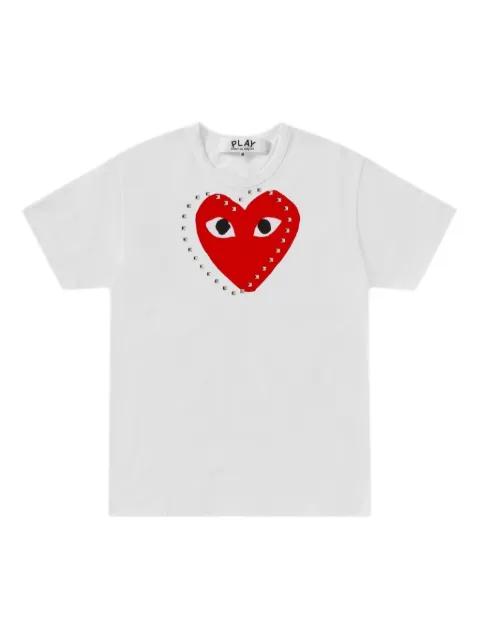 logo-print studded-embellishment T-shirt by COMME DES GARCONS