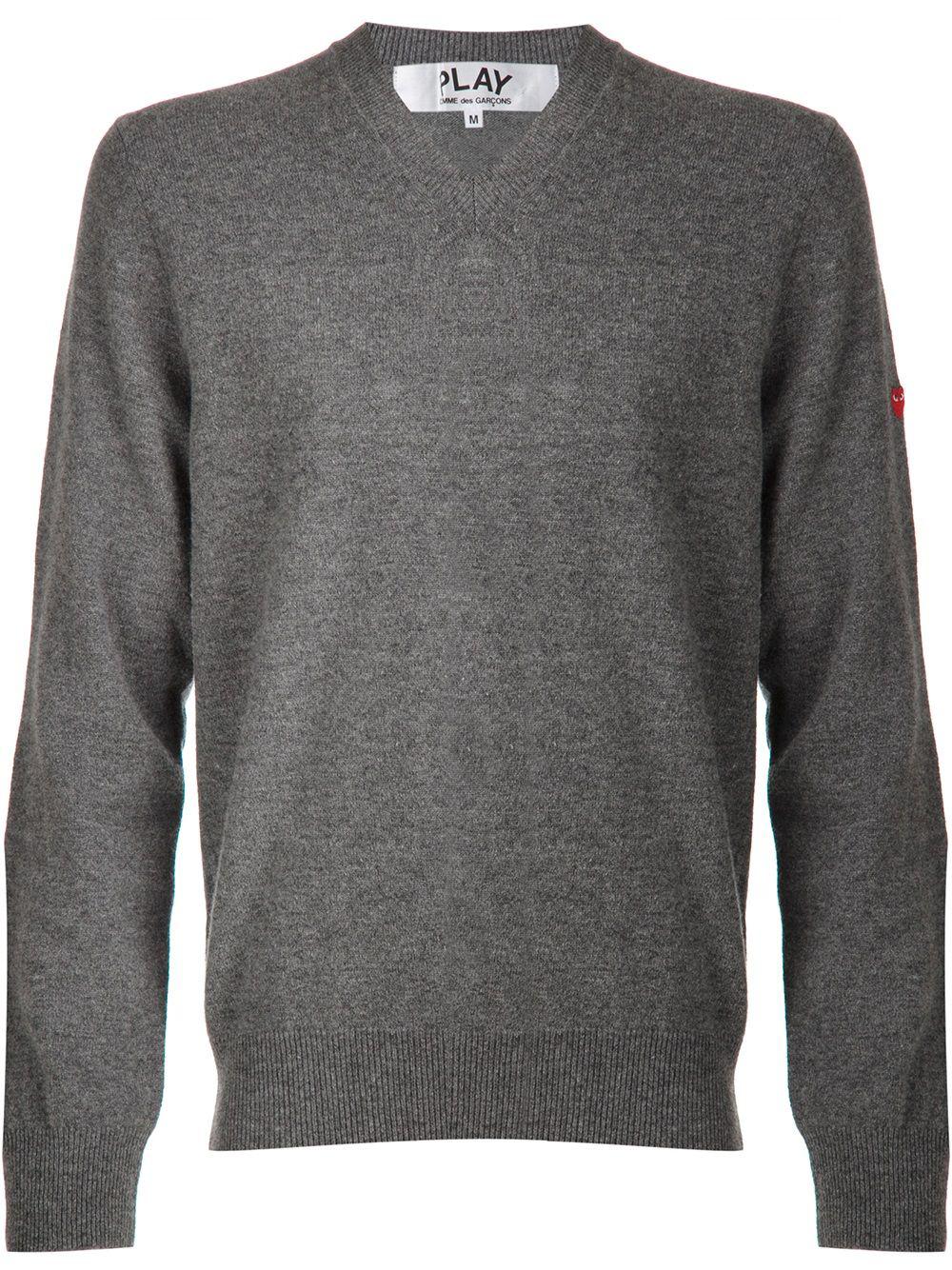 mini heart v-neck sweater by COMME DES GARCONS
