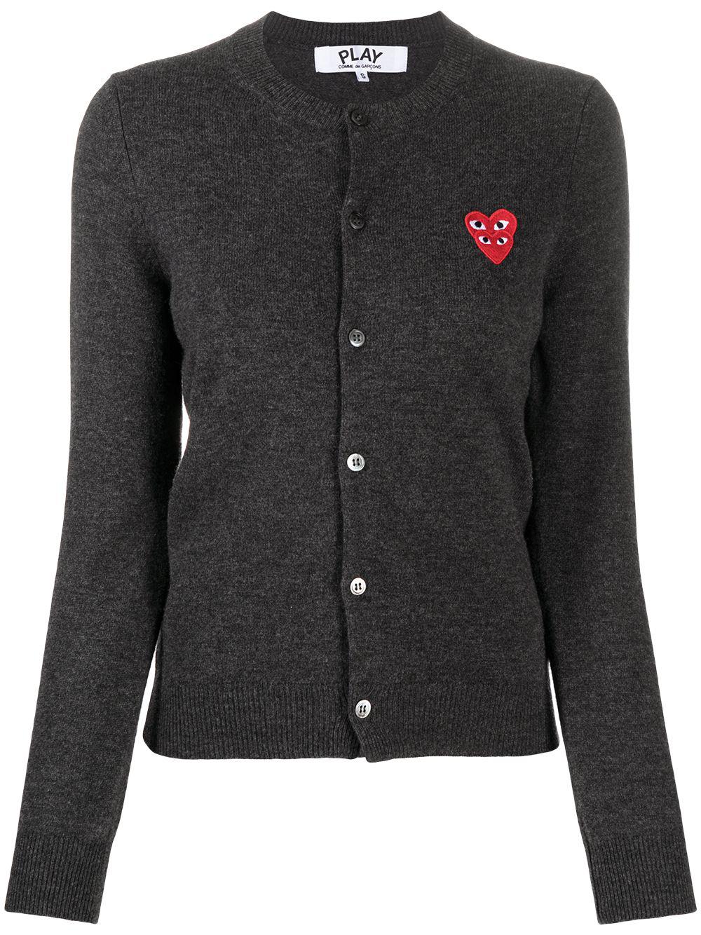 overlapping heart wool cardigan by COMME DES GARCONS
