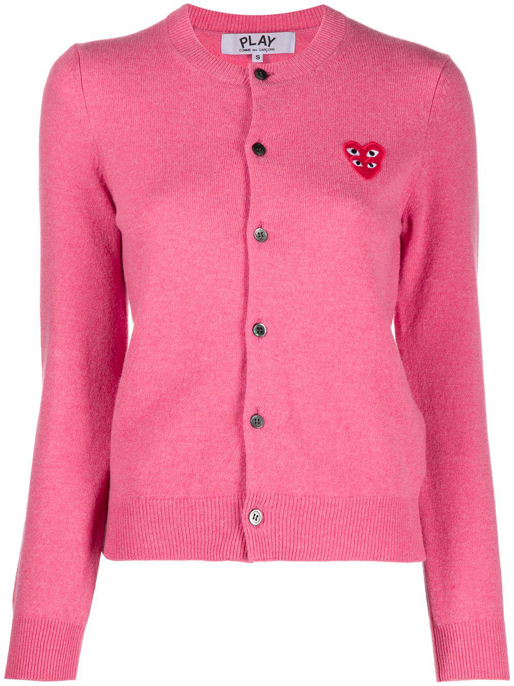 overlapping heart wool cardigan by COMME DES GARCONS