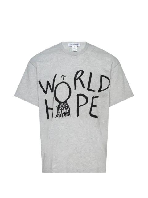 oversized slogan-print T-shirt by COMME DES GARCONS