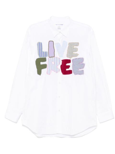 patch-lettering shirt by COMME DES GARCONS