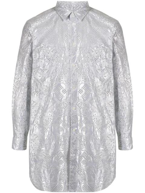 perforated-detail long shirt by COMME DES GARCONS