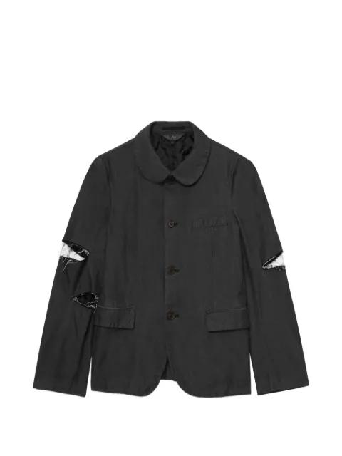 peter-pan collar ripped overshirt by COMME DES GARCONS