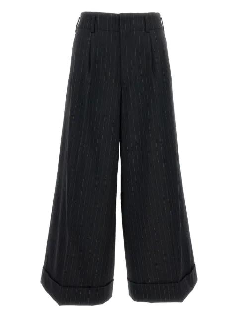 pinstripe cuffed trousers by COMME DES GARCONS