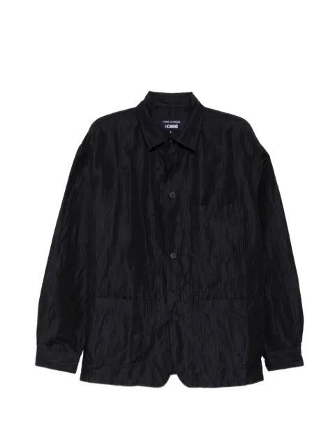 pinstripe-pattern crinkled jacket by COMME DES GARCONS