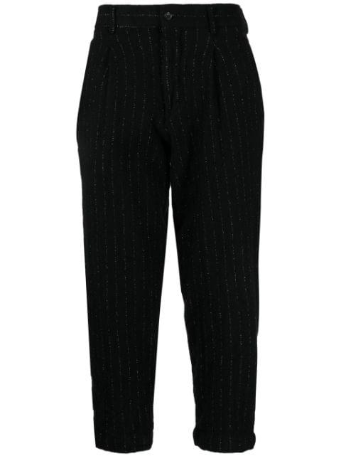pinstripe-pattern cropped tailored trousers by COMME DES GARCONS