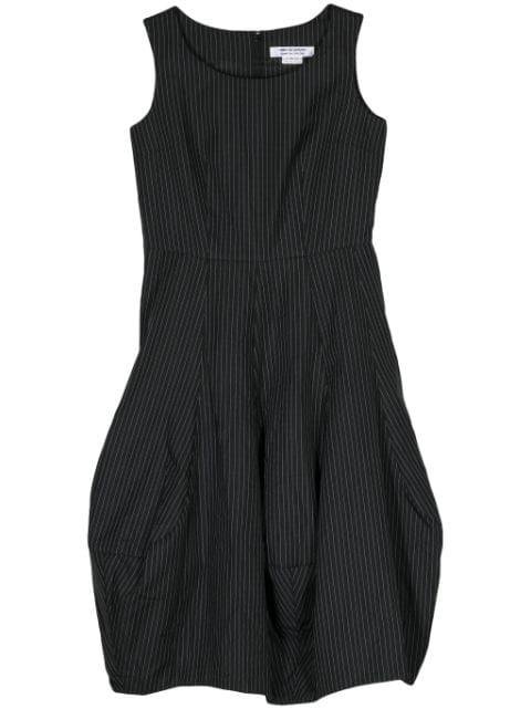 pinstriped flared midi dress by COMME DES GARCONS