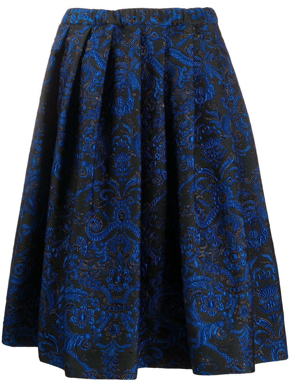 pleated floral embroidered skirt by COMME DES GARCONS
