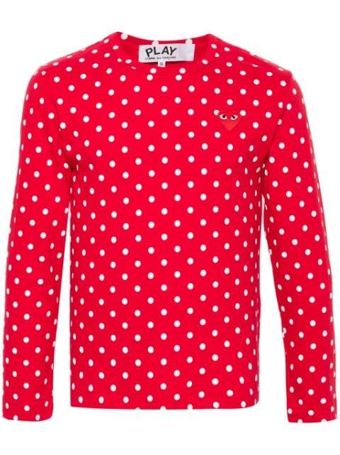 polka-dot cotton T-shirt by COMME DES GARCONS