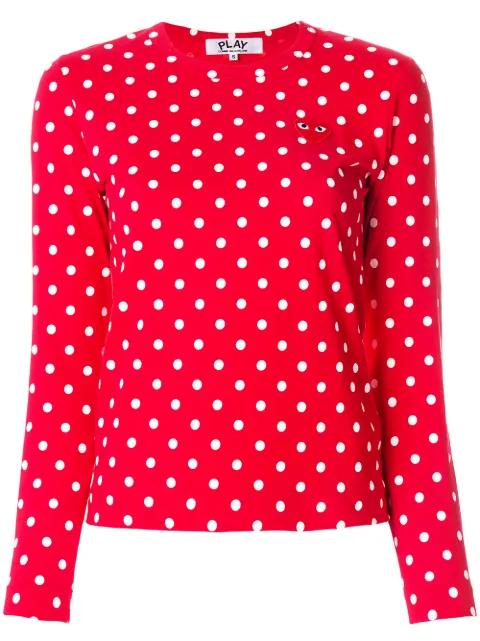 polka dot heart logo T-shirt by COMME DES GARCONS