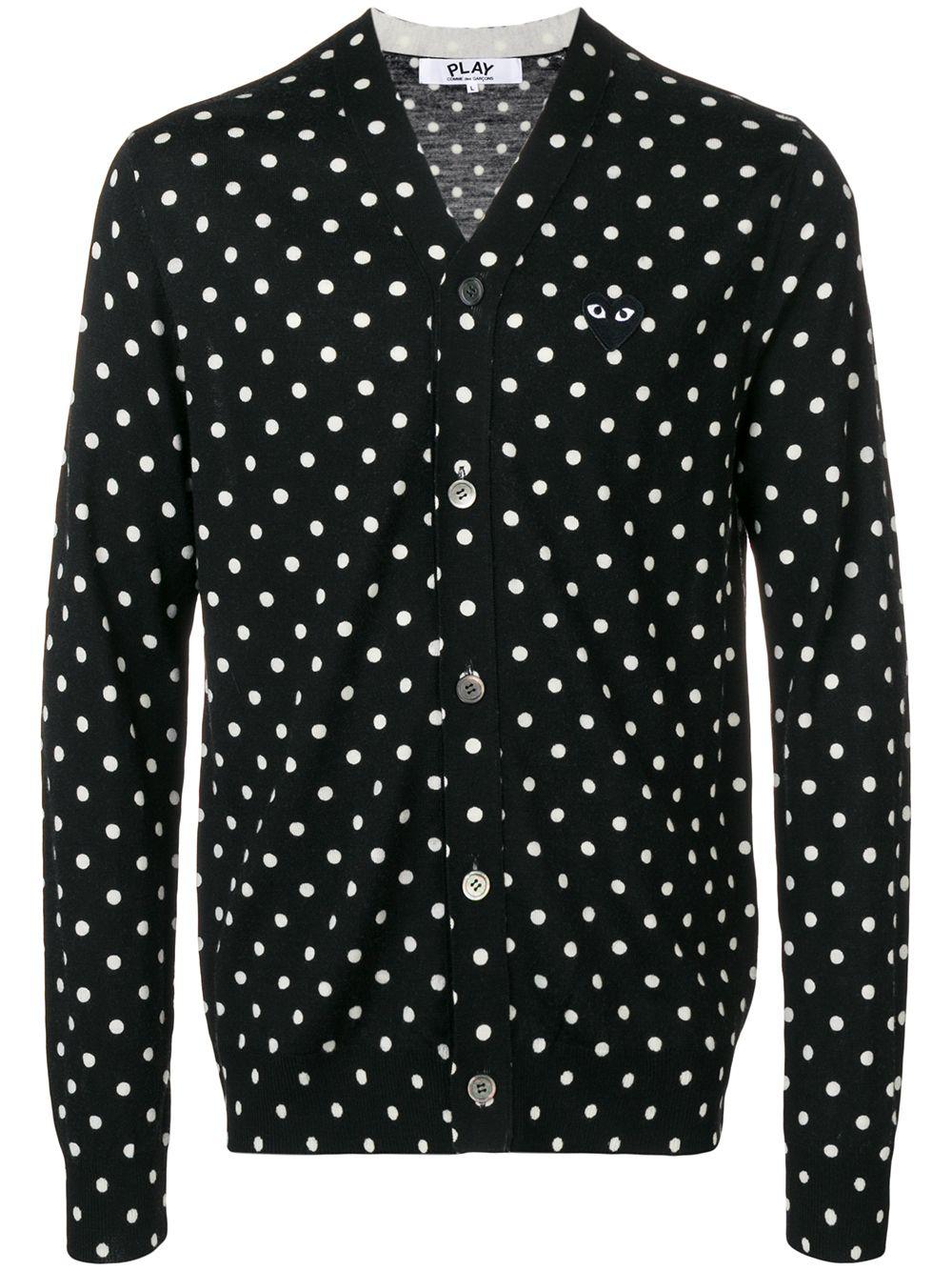 polka dot heart logo cardigan by COMME DES GARCONS