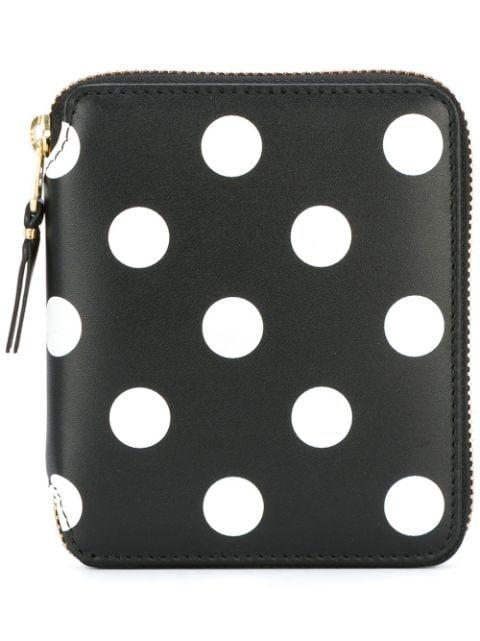 polka dot-print leather wallet by COMME DES GARCONS