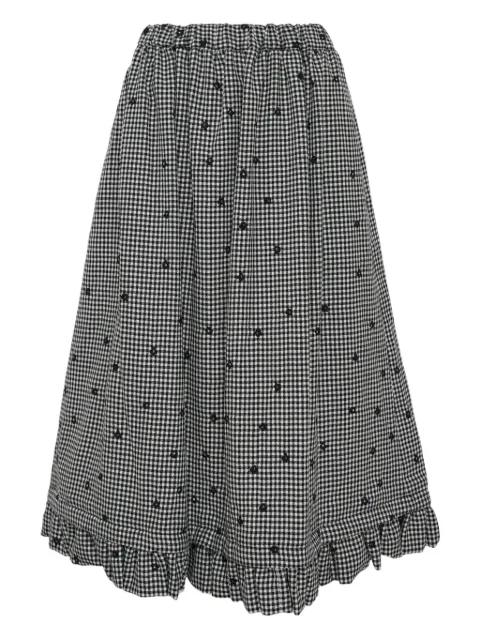 polka-dot ruffled midi skirt by COMME DES GARCONS