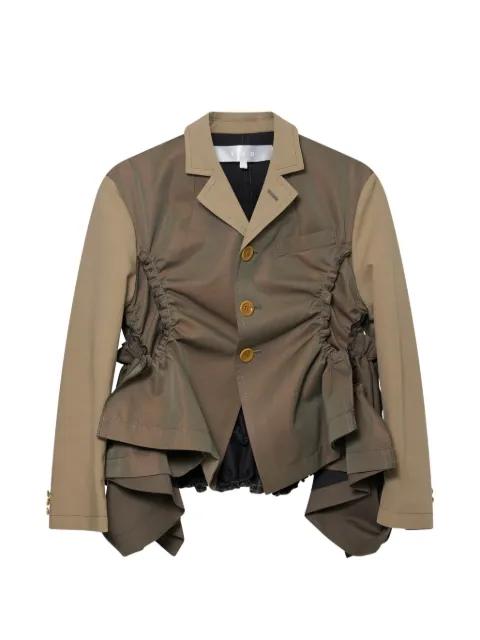 ruched yarn-dyed panelled jacket by COMME DES GARCONS
